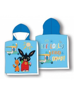 Accappatoio poncho con cappuccio Bing celeste