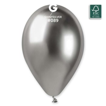 Palloncino lattice cromato 13" Cm. 33 - Confezione 50 pz - Gemar - Shiny Silver