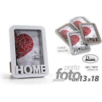 Portafoto in plastica con scritta Home/Love Cm. 13x18 - Soggetti assortiti