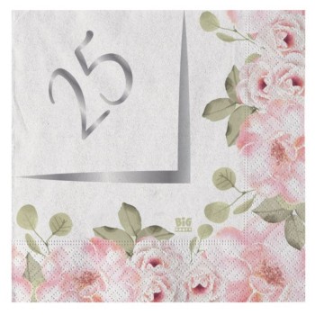 Tovaglioli carta Cm. 25x25 – Confezione 20 pezzi – 25° Anniversario