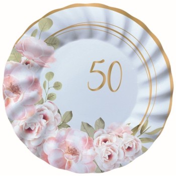 Piatti carta Cm. 20 – Confezione 8 pezzi – 50° Anniversario