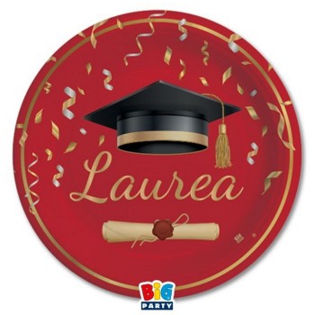 Piatti carta Cm. 18 - Confezione 8 pezzi - Laurea Glamour