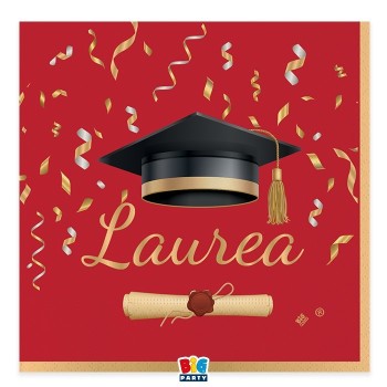 Tovaglioli carta Cm. 33x33 - Confezione 20 pezzi - Laurea Glamour