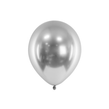 Palloncini lattice cromati Glossy Cm. 33 - Blister 10 pezzi - Silver