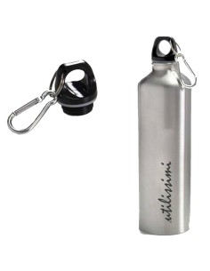Borraccia alluminio con moschettone 750 ML. - Cromata
