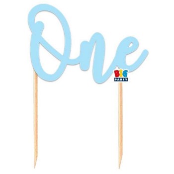 Cake topper italic Cm. 16x16 - One Blue