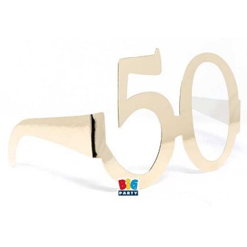 Set 6 occhialini in carta – Metallizzato Oro Gold – Numero 50