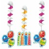 Festone pendenti girelle candele e palloni - Set 3 pezzi