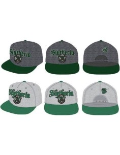 Cappello con visiera Hip Hop Harry Potter Slytherin verde con scritta a rilievo