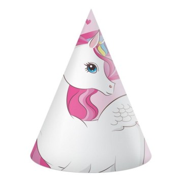 Cappellino cono party Unicorno - Confezione 6 pezzi