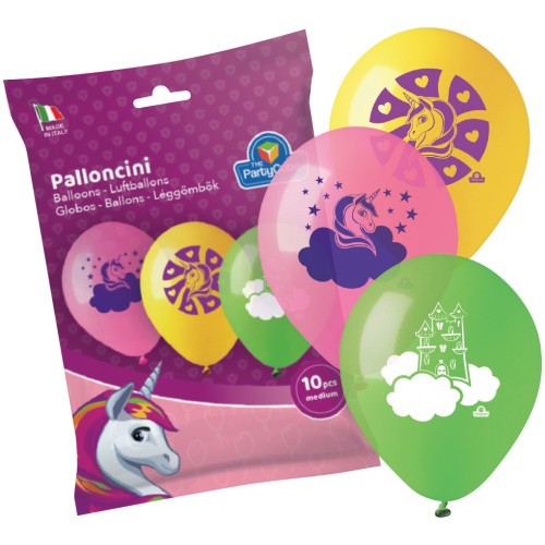 Palloncini lattice medi Unicorno - Blister 10 pezzi