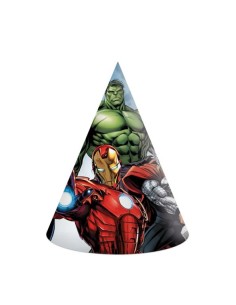 Cappellino cono party Avengers - Confezione 6 pezzi
