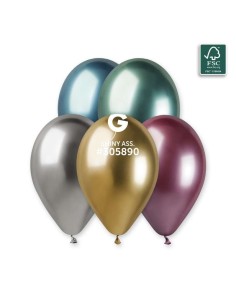 Palloncino lattice cromato 13" Cm. 33 - Confezione 50 pz - Gemar - Shiny Assortito Multicolor