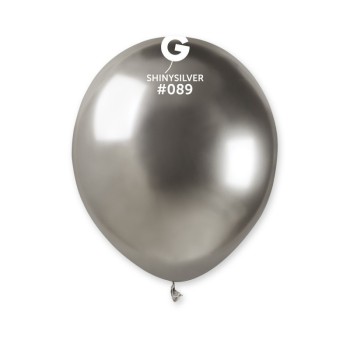 Palloncino lattice cromato 5" Cm. 13 - Confezione 100 pz - Gemar - Shiny Argento Silver