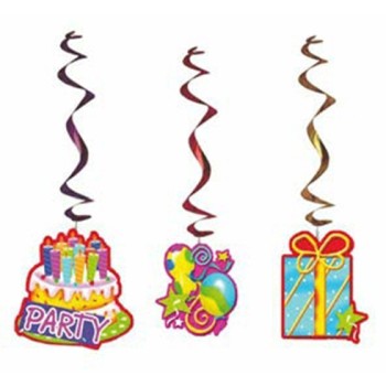 Festone pendenti girelle torta e party - Set 3 pezzi