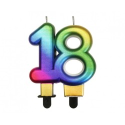 Candelina per torta numero doppio H. Cm. 7,5 Multicolor - Nr. 18