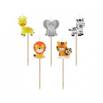 Candeline per torta picks Animali della fattoria - Blister 5 pezzi