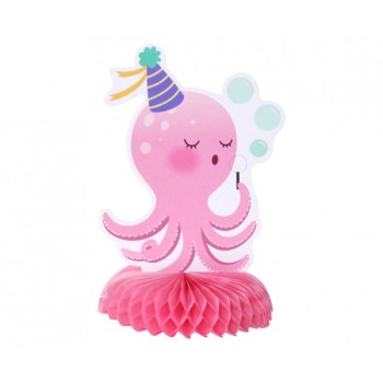 Centrotavola nido d'ape - Octopus rosa - Cm. 14x14x22