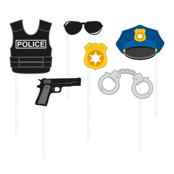 Photo booth - Selfie stick - Polizia - Blister 6 pezzi