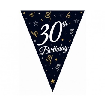 Festone ghirlanda bandierine in carta Cm. 270 - 30th Birthday