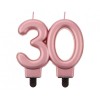 Candelina per torta numero doppio H. cm. 8 - Rosa Gold metallizzata - Nr. 30