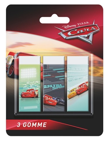 Blister 3 gomme per cancellare - Cars