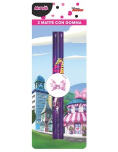 Blister 2 matite con gomma rotonda - Minnie