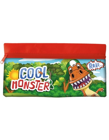 Astuccio bustina piatta con zip Cm. 23x17 - Dinosauro
