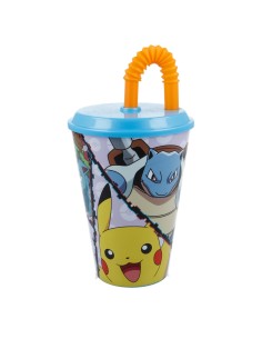 Bicchiere con cannuccia 430 ML - Pokemon
