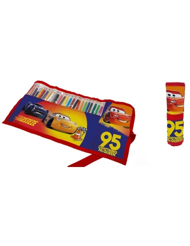 Astuccio Roll ripiegabile con 24 pastelli Cm. 40x20 - Cars
