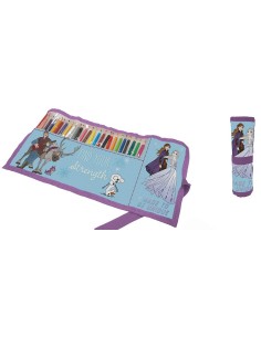 Astuccio Roll ripiegabile con 24 pastelli Cm. 40x20 - Frozen