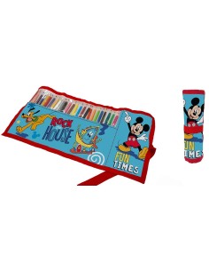 Astuccio Roll ripiegabile con 24 pastelli Cm. 40x20 - Topolino