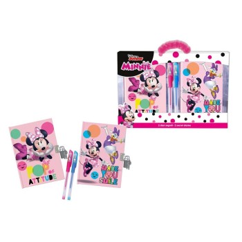 Set regalo con 2 diari segreti e due penne gel glitter - Minnie