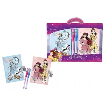 Set regalo con 2 diari segreti e due penne gel glitter - Principesse