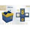 Scatola sorpresa Skatush Box Cm. 11x11x11 con coperchio glitter - Gold & Blue