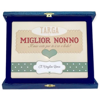 Targa con cofanetto rettangolare Cm. 23x18 - Miglior Nonno