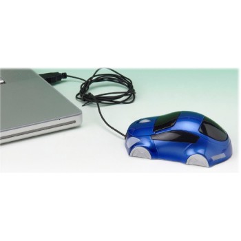 Mouse ottico USB auto blu con luci