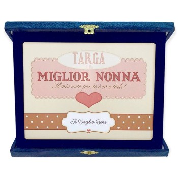 Targa con cofanetto rettangolare Cm. 23x18 - Miglior Nonna