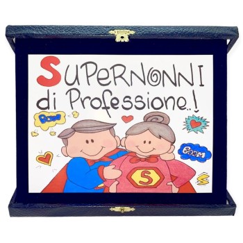 Targa con cofanetto rettangolare Cm. 23x18 - Supernonni di professione