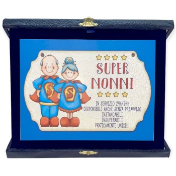 Targa con cofanetto rettangolare Cm. 23x18 - Super Nonni