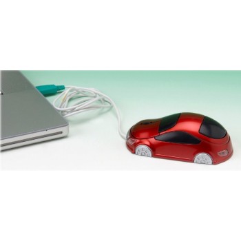 Mouse ottico USB auto rossa con luci