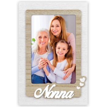 Portafoto legno scritta rilievo "Nonna" Cm. 21x14 - Formato foto cm. 10x15