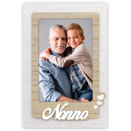 Portafoto legno scritta rilievo "Nonno" Cm. 22x15 - Formato foto cm. 10x15