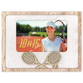 Portafoto legno "Tennis" Cm. 23x18 - Formato foto cm. 10x15