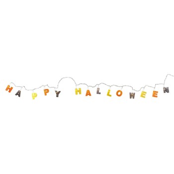 Filo di luci led a batteria scritta «Happy Halloween» Cm. 130