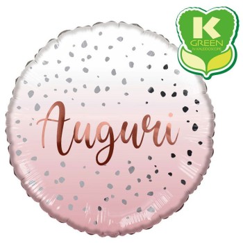 Palloncino mylar 18" Cm. 46 - Auguri rosa con drop