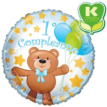Palloncino mylar 18" Cm. 46 - 1° Compleanno orsetto boy