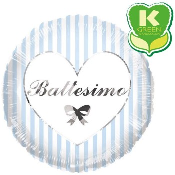 Palloncino mylar 18" Cm. 46 - Battesimo celeste righe
