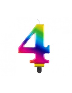 Candelina per torta multicolor Cm. 8 - Galaxy - Numero 4