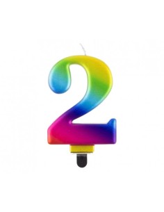 Candelina per torta multicolor Cm. 8 - Galaxy - Numero 2